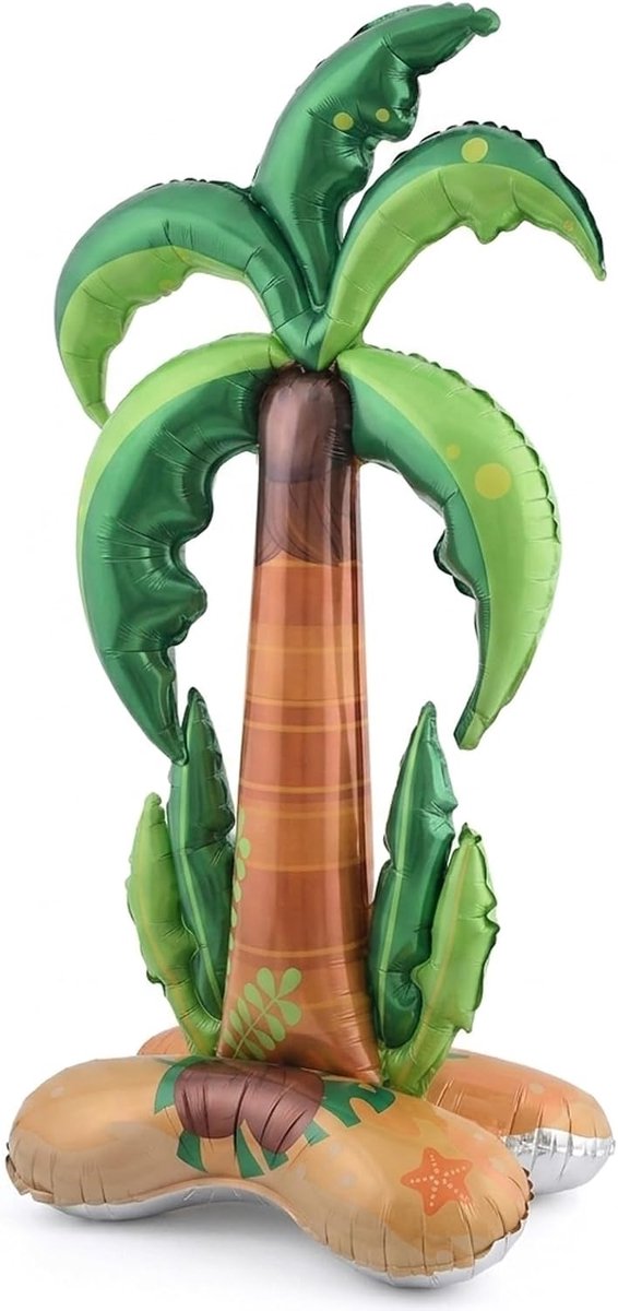 Opblaasbare palm 150 x 80 cm - aluminiumfolie - tropische decoratie - ideaal voor strandfeesten - ShopVlot