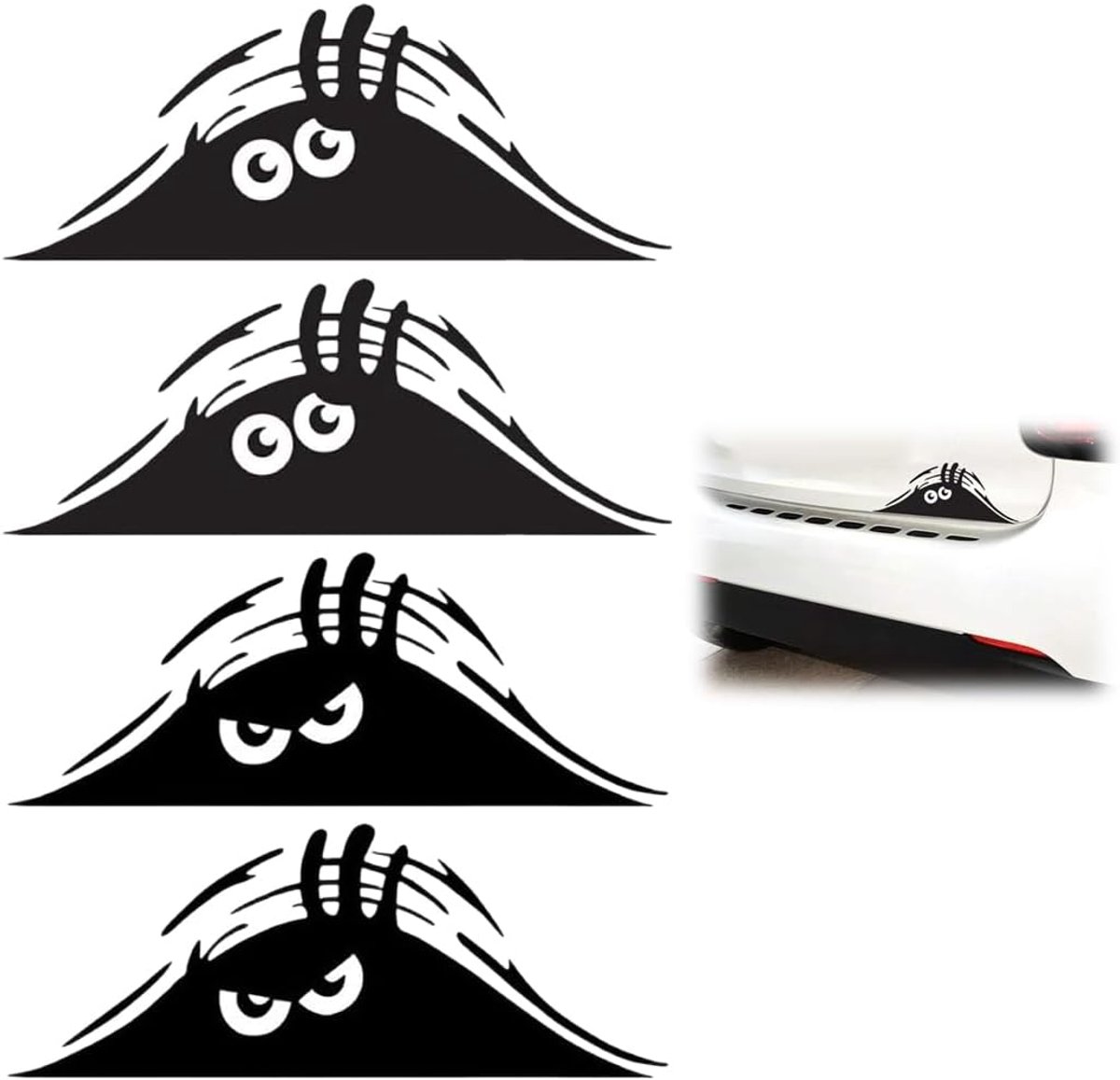Autostickers met monsterogen - zelfklevend - grappig ontwerp - unieke carrosseriedecoraties - SnelShoppen