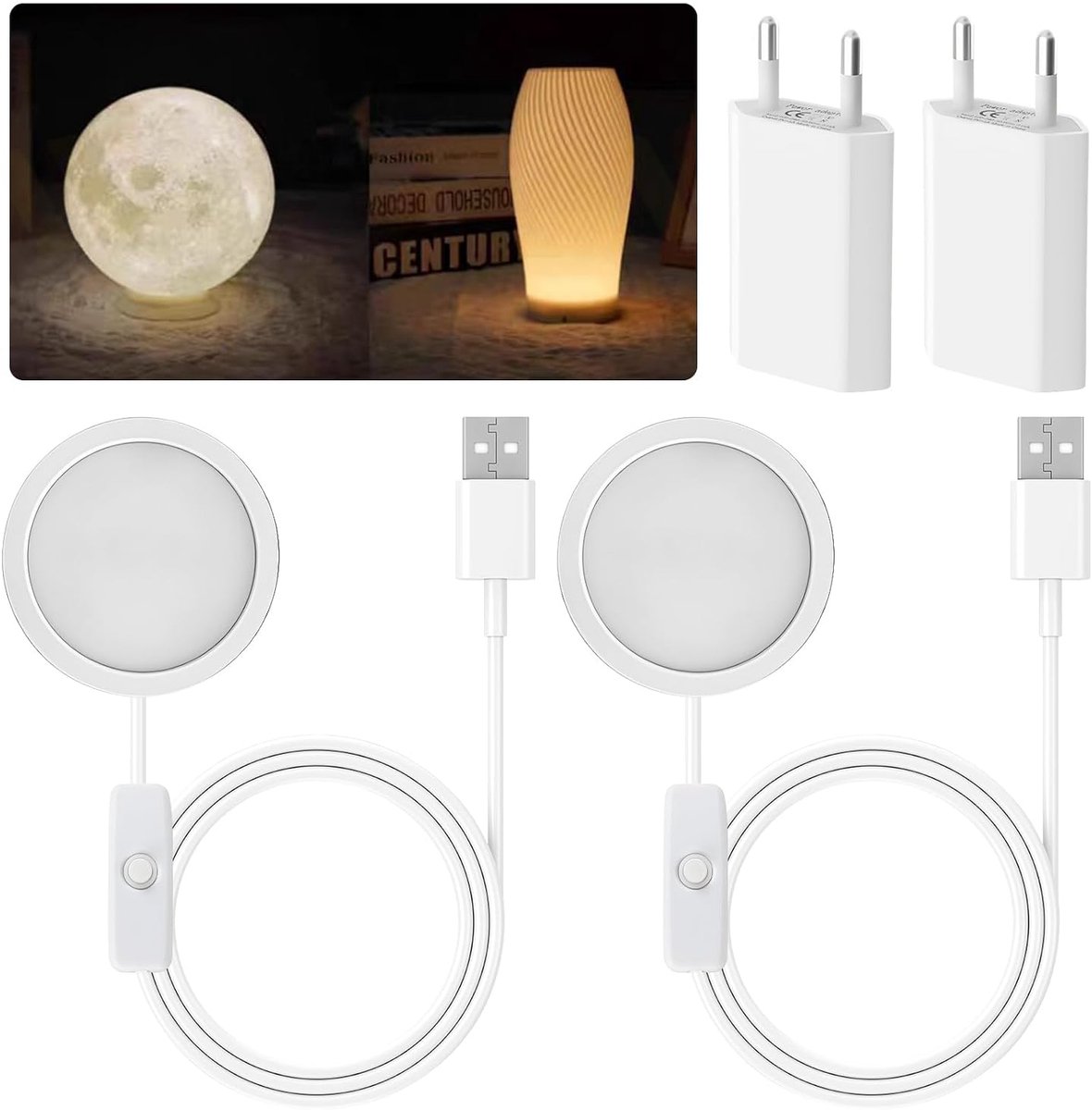 3D printer LED licht set 2pcs - nachtlampen - 3 kleuren licht - ideaal voor 3D modellen - SnelShoppen