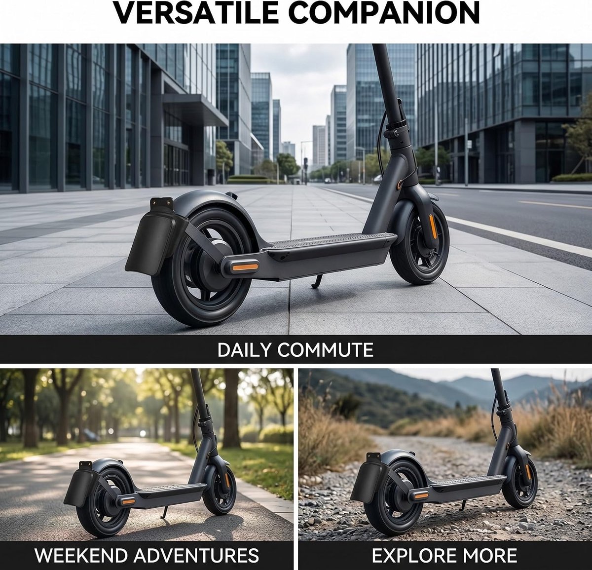 Kentekenplaathouder elektrische scooter - robuust ABS en PC - compact en licht - geschikt voor Ninebot Max G3 - SnelShoppen