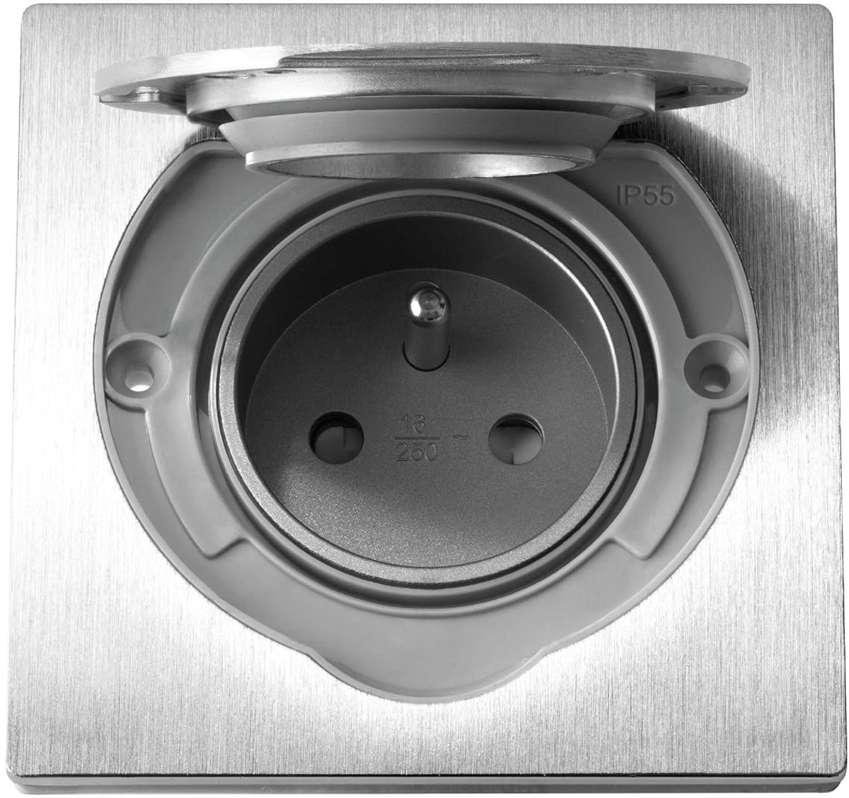 Afdichtende Wandcontactdoos IP55 - Type E - Waterdicht met scharnierend deksel - Geschikt voor vaste installatie - SnelShoppen