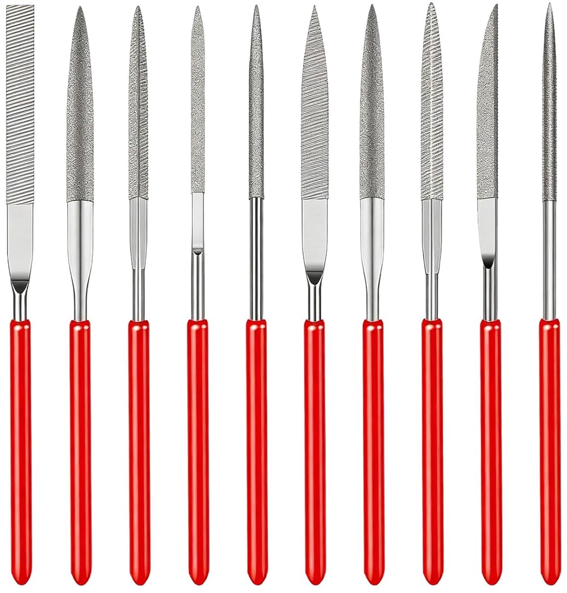 Mini diamant naaldvijlen set - 10 stuks - verschillende modellen - ideaal voor fijn werk - SnelShoppen