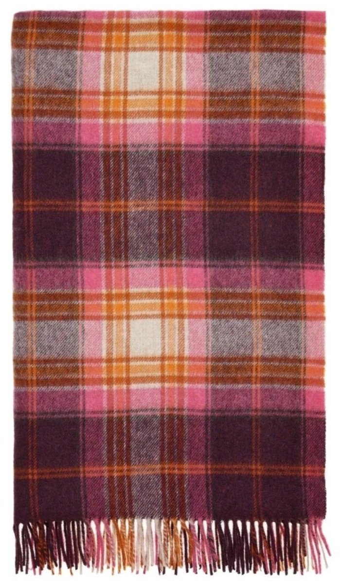 Plaid Winterton Burgundy Donkerrood - Merino Lamswol - 140x185 - Bronte by Moon Scotland