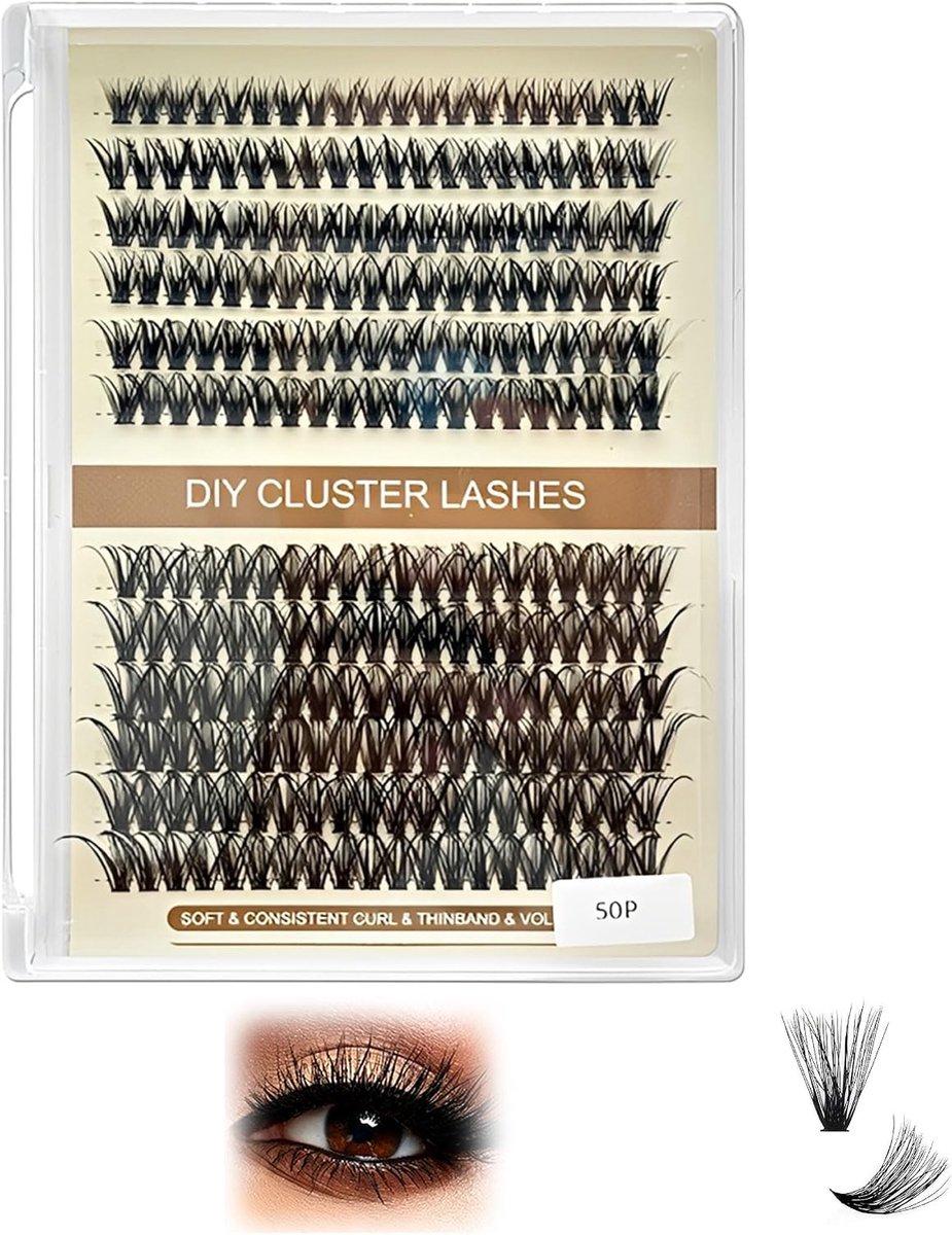 Wimperextensions 240 Clusters 8-16mm - Gemengde lengtes - C Curl - Natuurlijk volume voor thuisgebruik - SnelShoppen