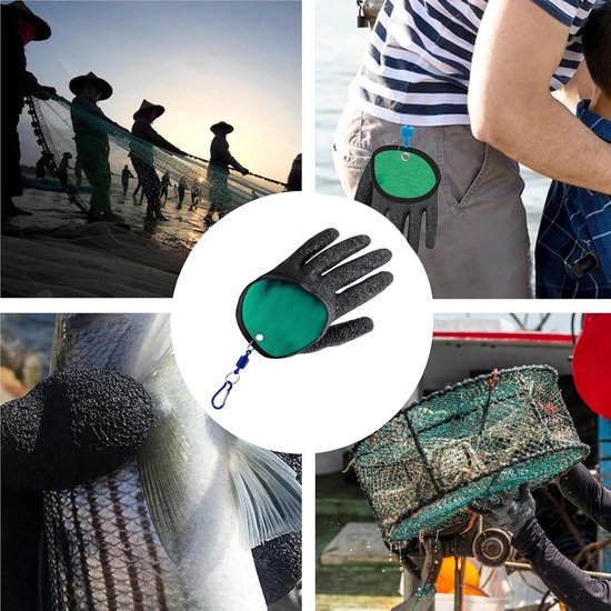 Vissershandschoenen - latex anti-bijten - waterdicht en snijbestendig - perfecte grip voor visbehandeling - SnelShoppen — afbeelding 2