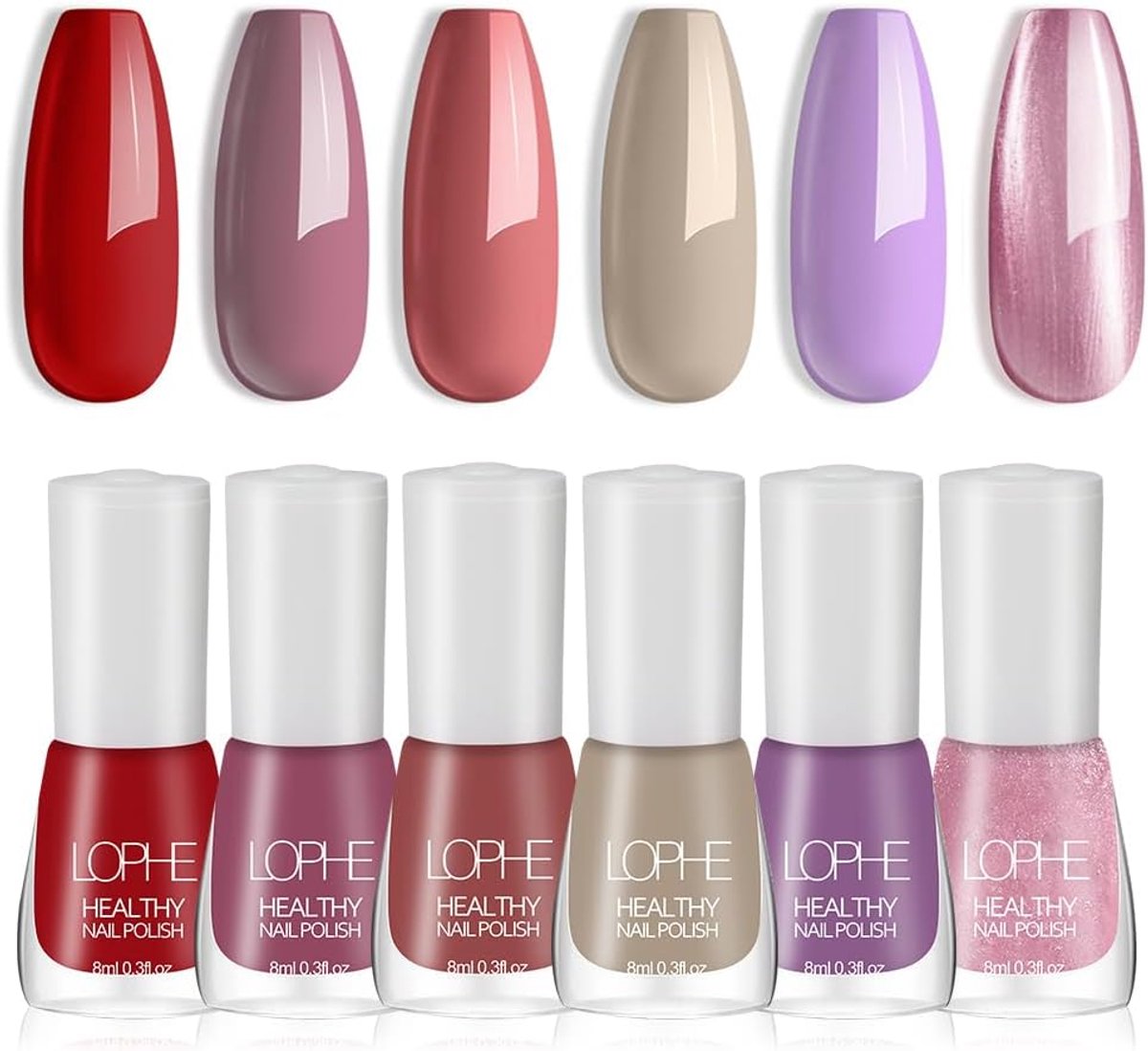 Nagellak Set 6 Stuks - Sneldrogend en Langdurig - Waterbasis en Niet-Toxisch - Perfect voor Thuis Manicure - SnelShoppen