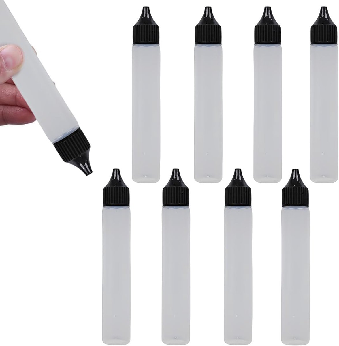 Dropper flessen 30ml - plastic - 8 stuks - ideaal voor oliën en verf - SnelShoppen