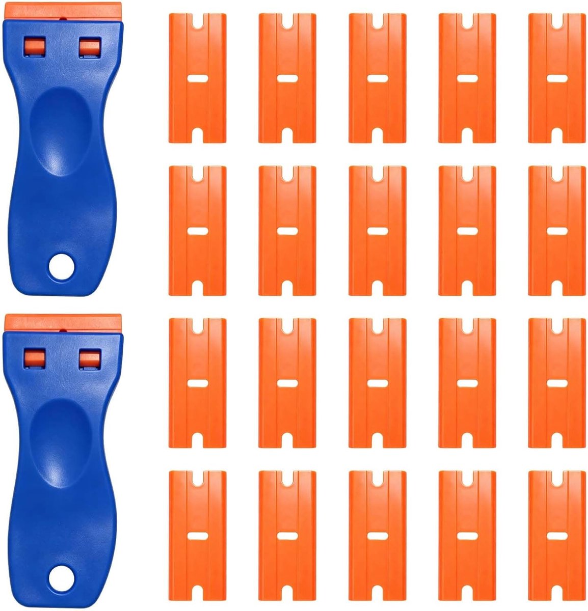 Glasschraper 2 stuks - kunststof mes - krasvrij verwijderen van lijm en stickers - ideaal voor glas en keramiek - ShopVlot