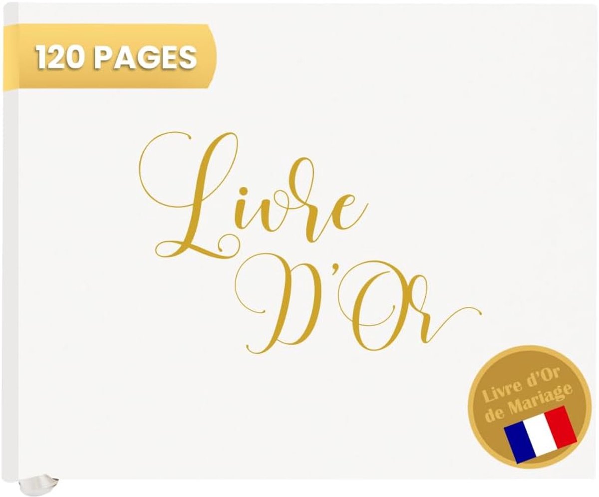 Gastenboek 120 pagina's - Hoge kwaliteit papier - Geen gouden titel - Ideaal voor bruiloften - ShopVlot