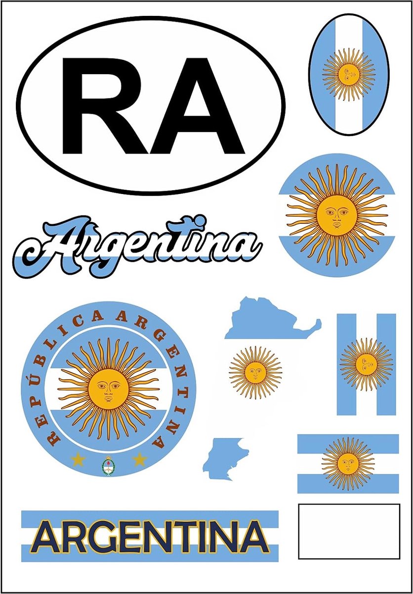 Stickerkaart Argentinië - Waterdichte stickers - Vlaggen en kaarten - Perfect voor auto en motor - ShopVlot