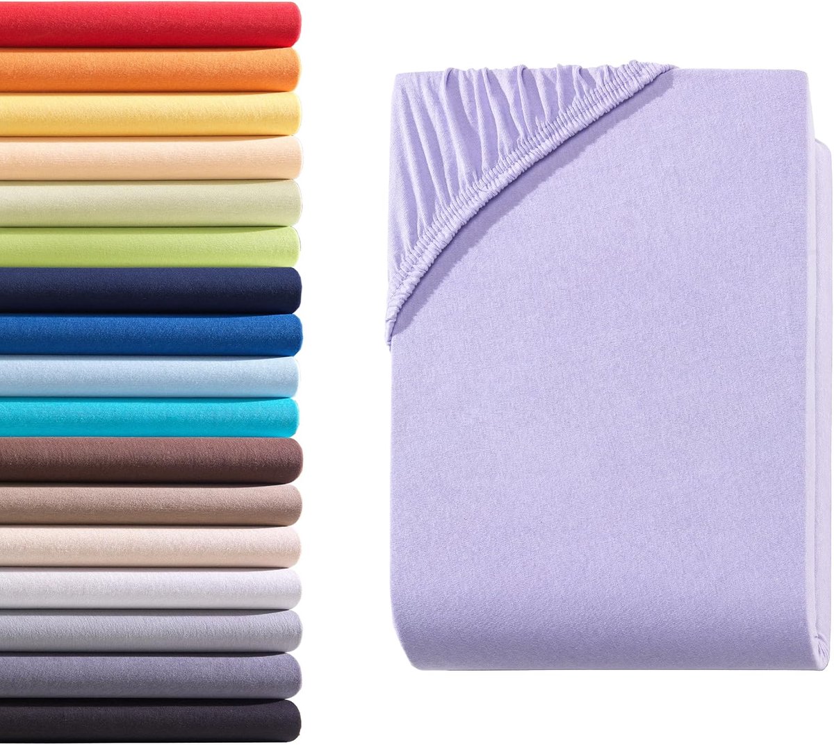 Fitted sheet 90-100 x 200 cm - jersey 100% katoen - Oeko-Tex gecertificeerd - altijd zachte aanraking - ShopVlot
