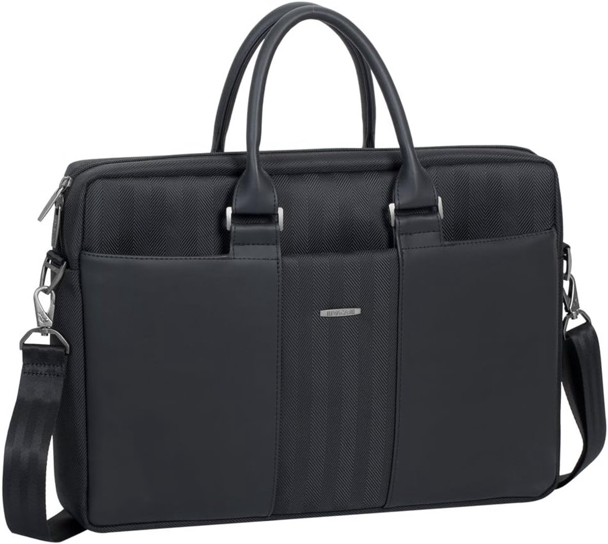 Schoudertas voor laptops tot 15,6 inch - hoge kwaliteit met PU leren accenten - ShopVlot