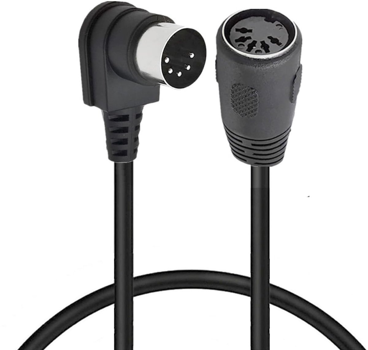 MIDI DIN verlengkabel 50CM - 90 graden hoek - male plug naar female socket - ideaal voor MIDI keyboard - ShopVlot