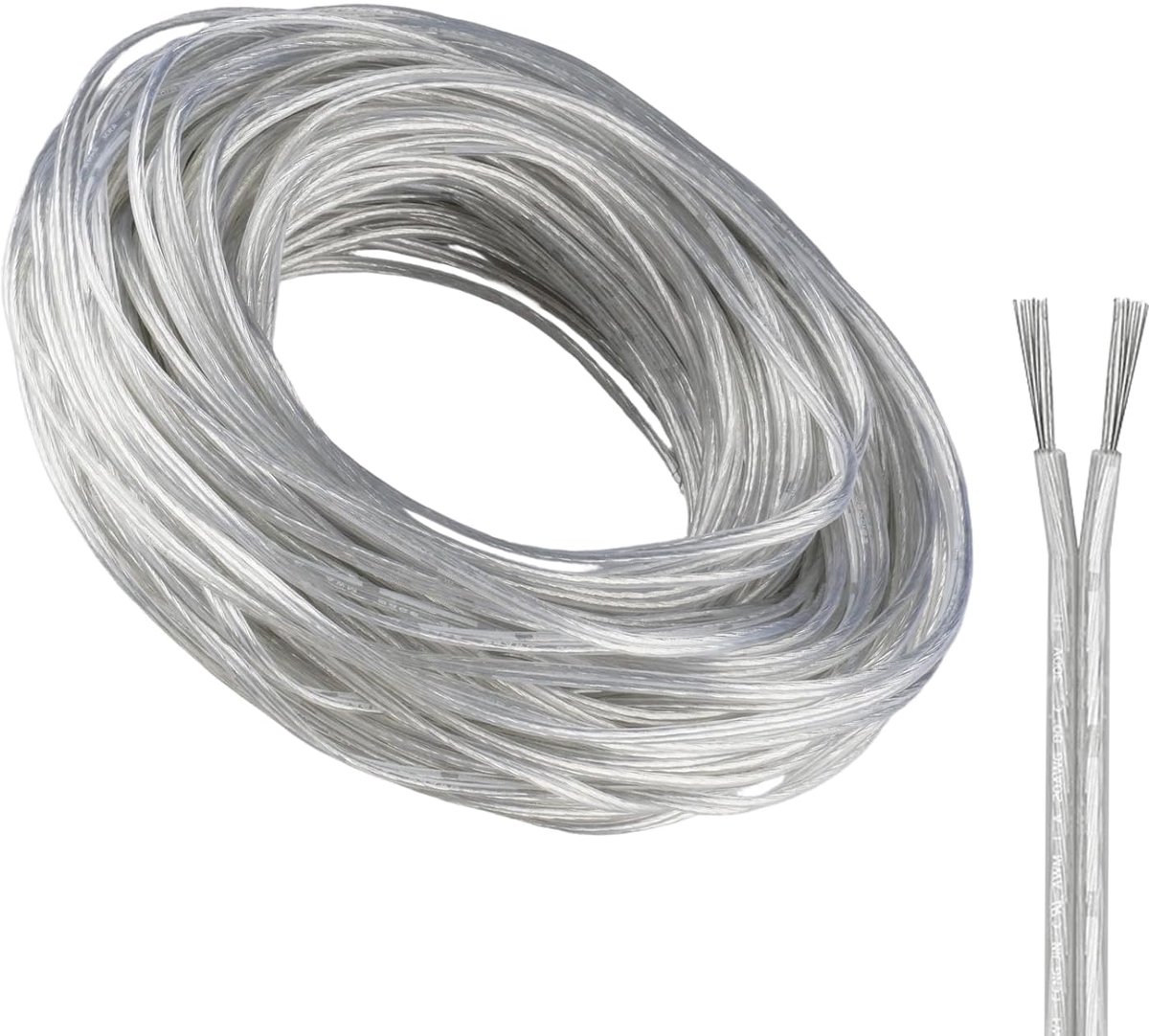 PVC kabel 10 m - transparant flexibel - 2 aders - ideaal voor lampen en sfeerverlichting - ShopVlot