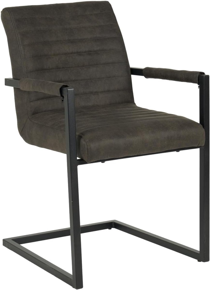 Eetkamerstoel met armleuning - zwart - Noor design - eenvoudige montage - ShopVlot