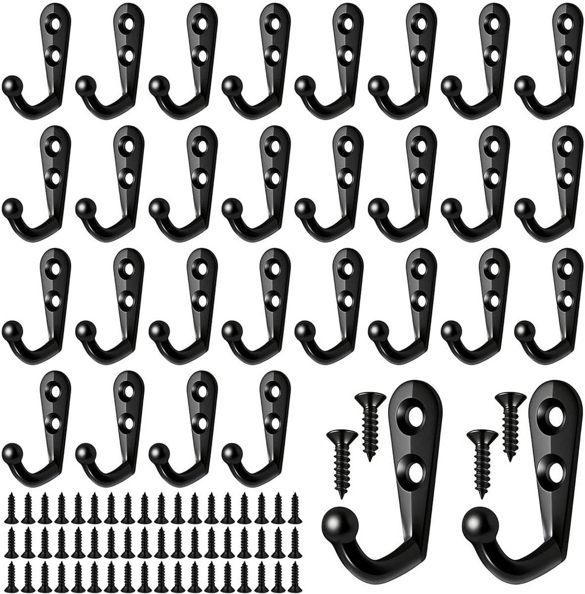 Kledinghaken 30Pcs - Retro Metalen Haken - Sterk en Schokbestendig - Voor Sleutels en Hoeden - ShopVlot