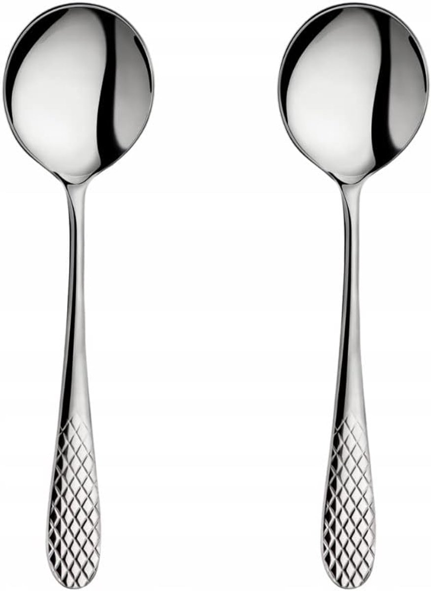 Lepel 18 cm - set van 2 - roestvrij staal - ideaal voor soepen en sauzen - ShopVlot