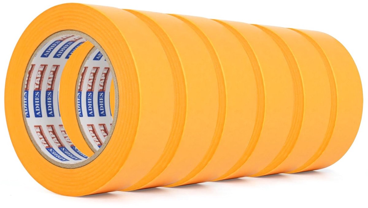 Schilderstape 30 mm x 50 m - 6 rollen - sterke hechting - perfect voor precisiewerk - ShopVlot