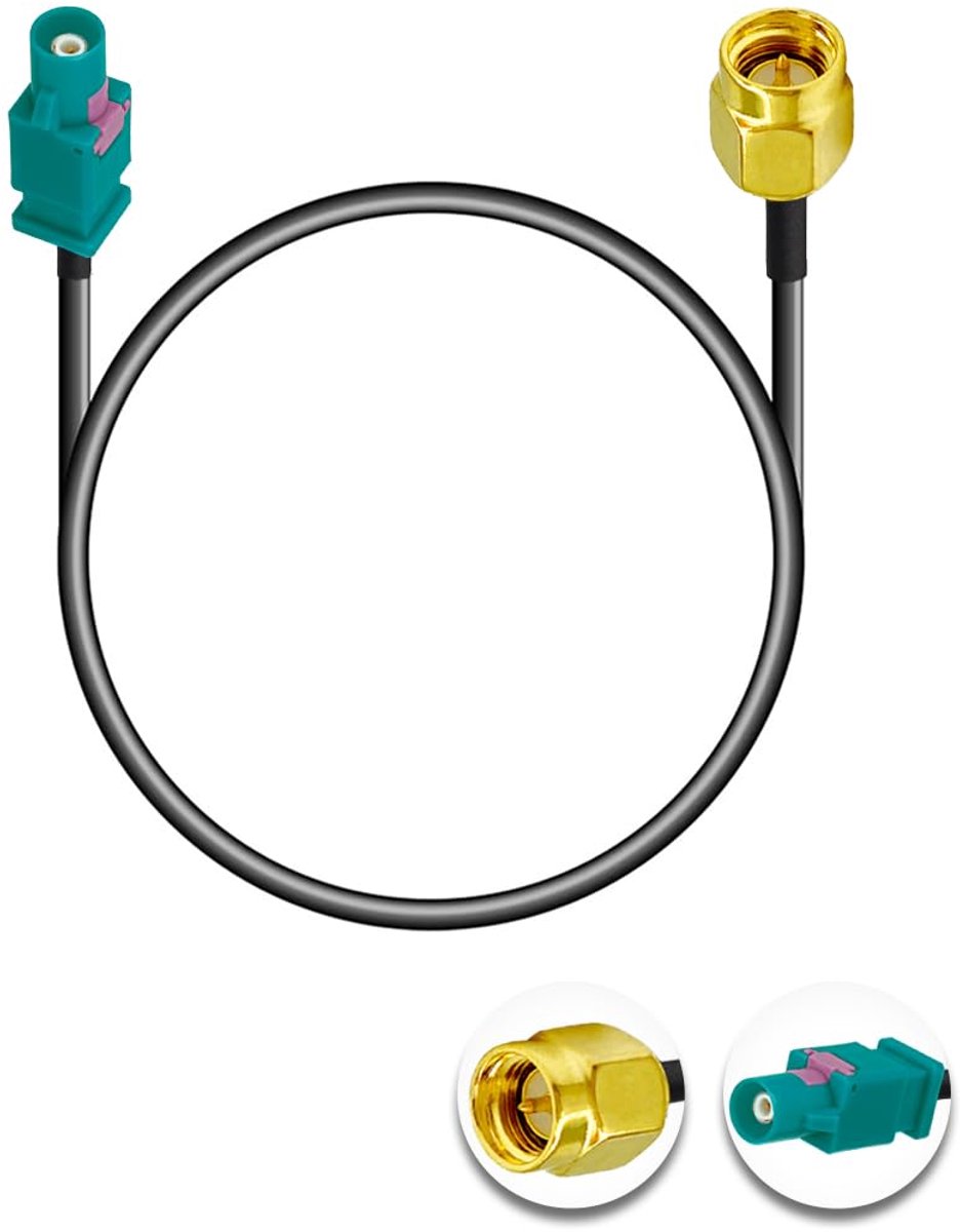 Fakra Z kabel 30cm - SMA male - RF coax kabel - Ideaal voor autoradio en GPS - ShopVlot
