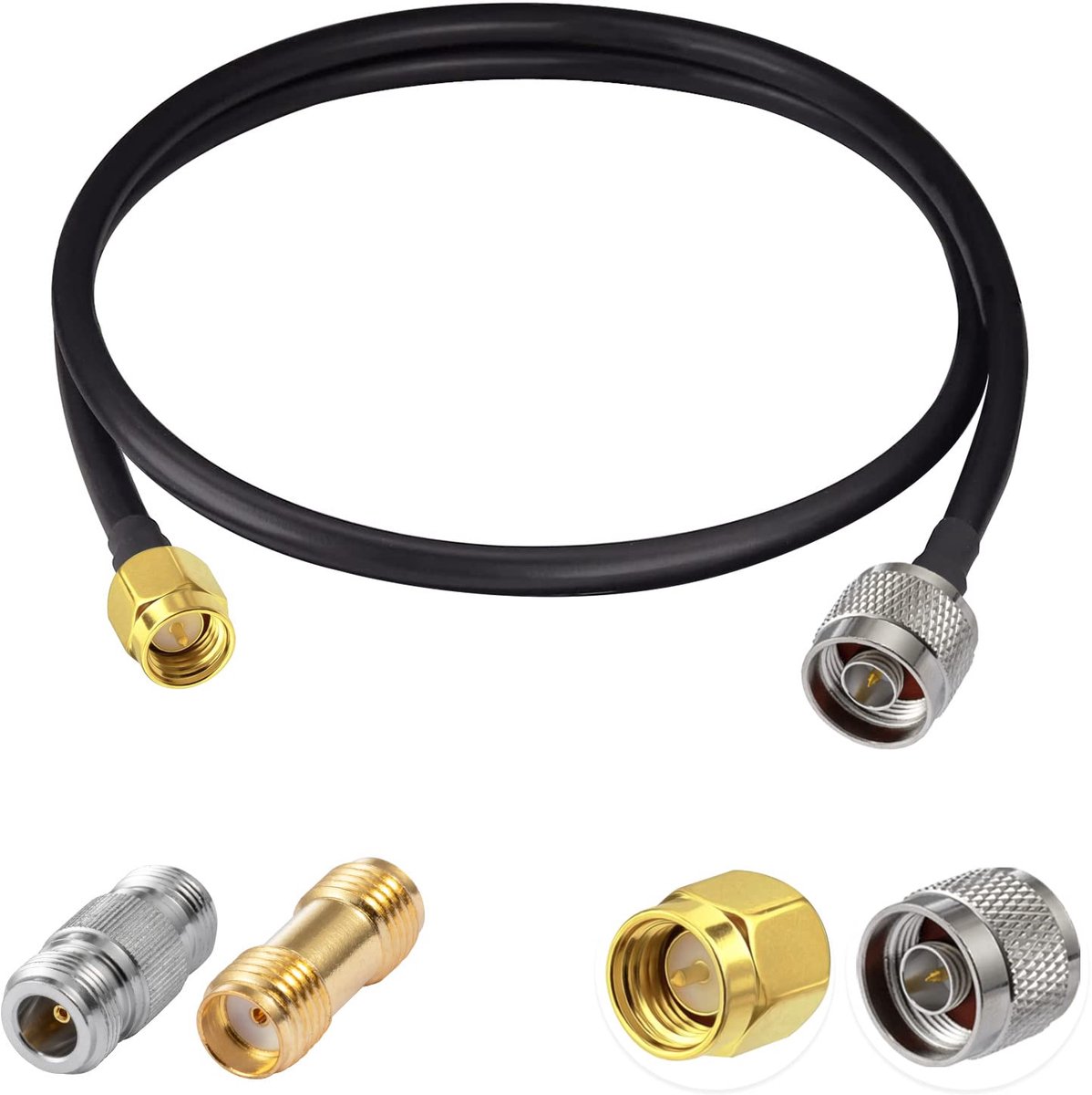 Coaxkabel N naar SMA 1M - Low Loss RG58 - 50 Ohm - Voor 3G 4G 5G LTE antenne - ShopVlot