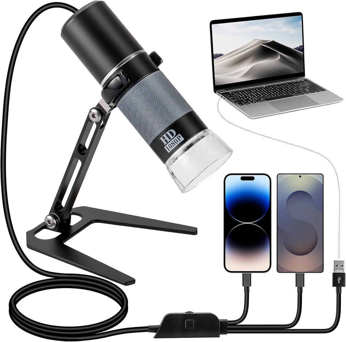 USB Microscoop 1080P - Handheld digitaal - 50X-1000X vergroting - Universele compatibiliteit - ShopVlot