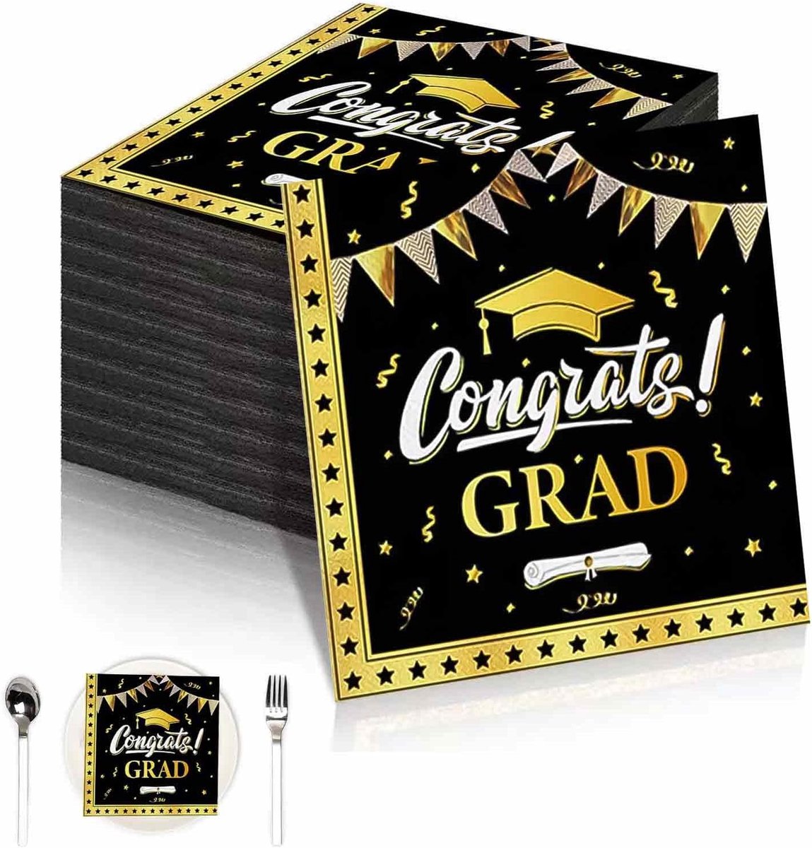 Servetten voor Afstuderen - 48 Stuks - 33x33 cm - Stijlvolle Decoratie voor Afstudeerfeest - ShopVlot