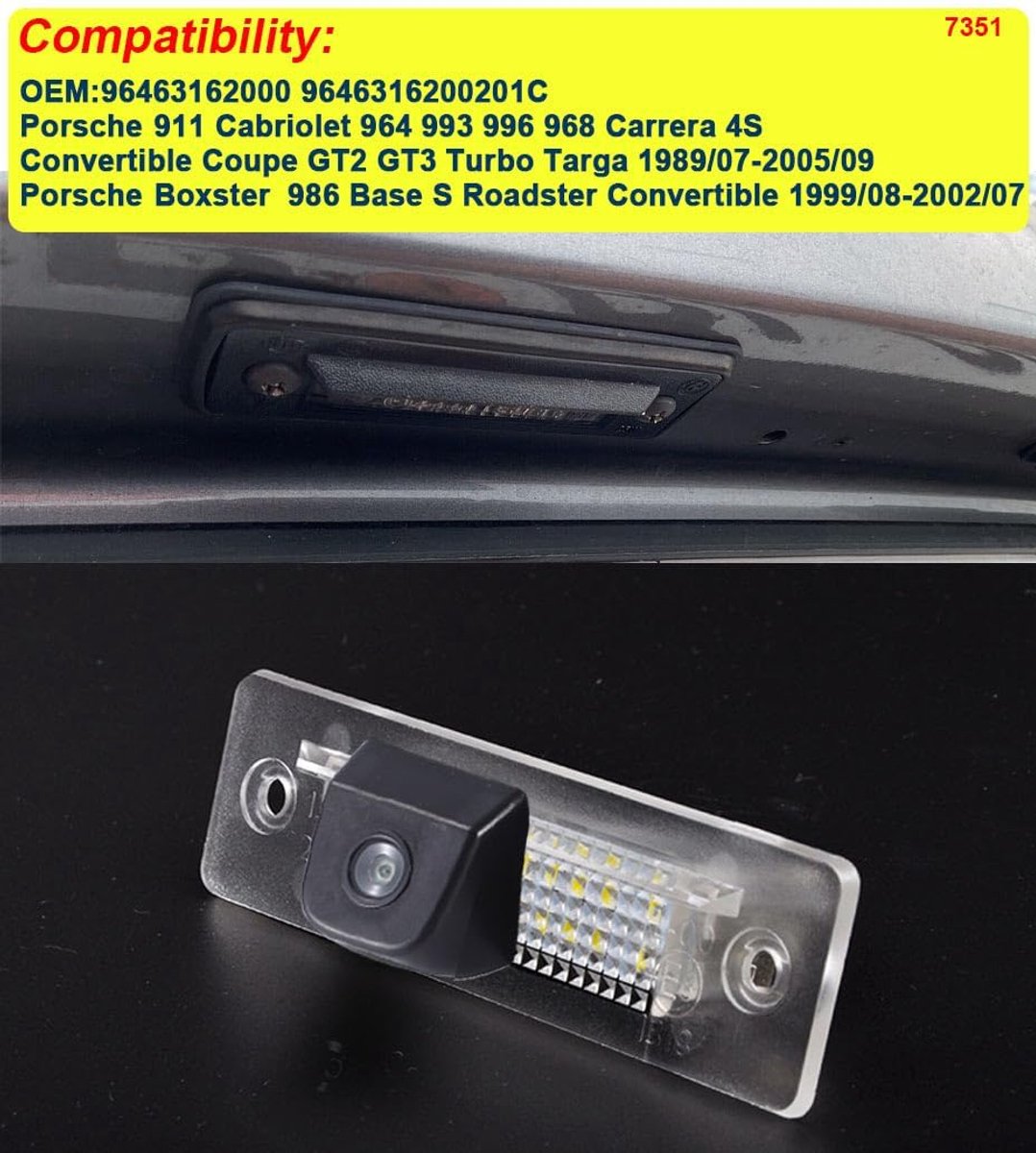 Achteruitrijcamera nachtzicht - HD beeldkwaliteit - Waterdicht ontwerp - Ideaal voor Porsche 911 en Boxster - ShopVlot