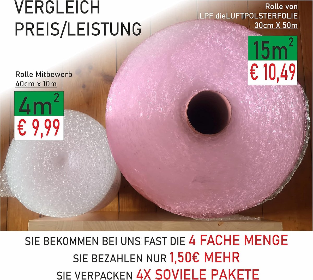 Luchtkussenfolie 30 cm - 75 micron - Dubbelzijdig - Perfect voor verpakkingen - ShopVlot