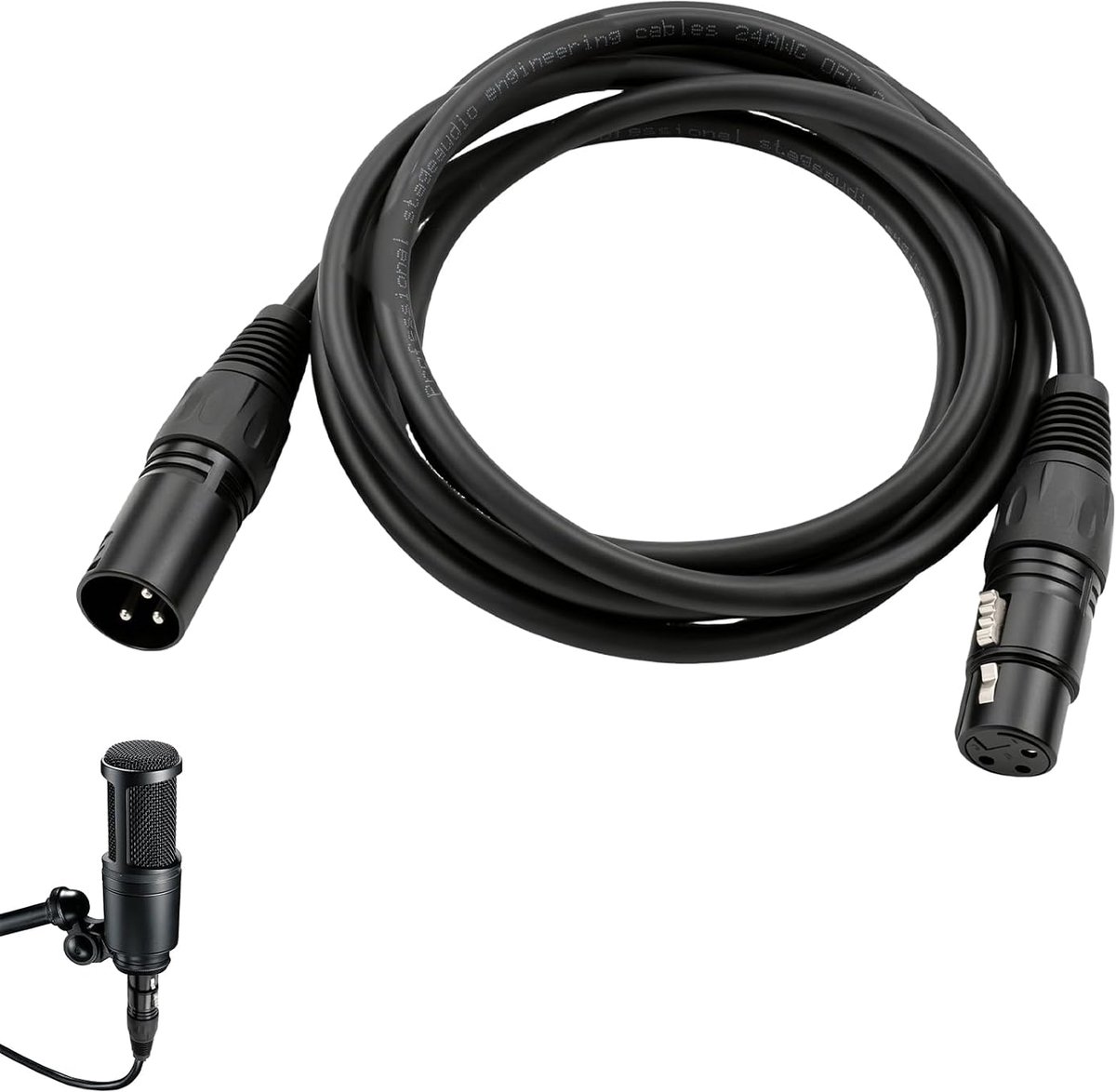 XLR-kabel 2 m - mannelijk naar vrouwelijk - professionele audio-overdracht - ideaal voor microfoons - ShopVlot