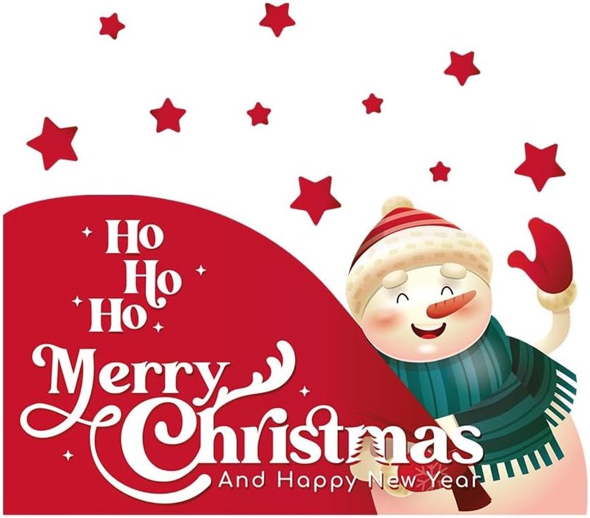 Raamdecoratie kerstman PVC sticker - wit - verwijderbaar - sfeervolle kerstversiering - ShopVlot