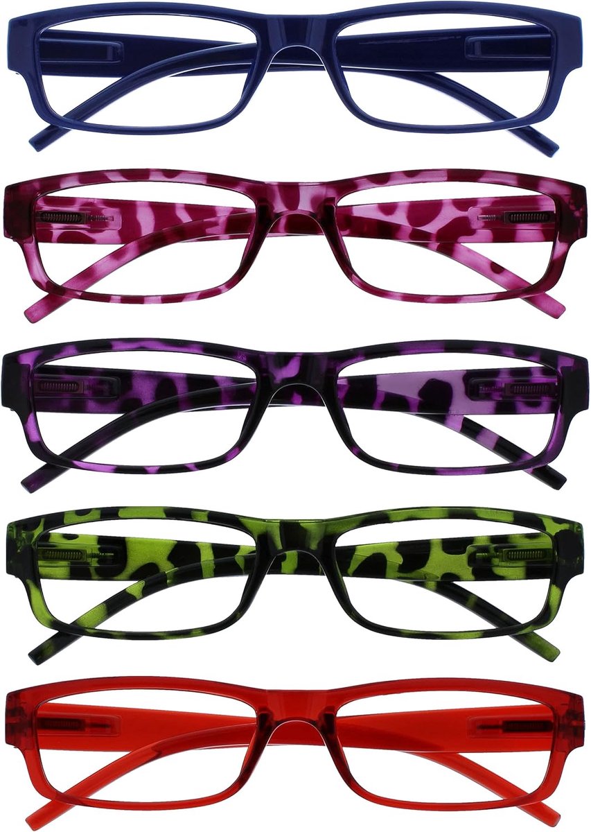 Waarde 5 Stuks Lichtgewicht Mannen Vrouwen Blauw Roze Purper Groen Rood RRRRR32-3456Z +1,00