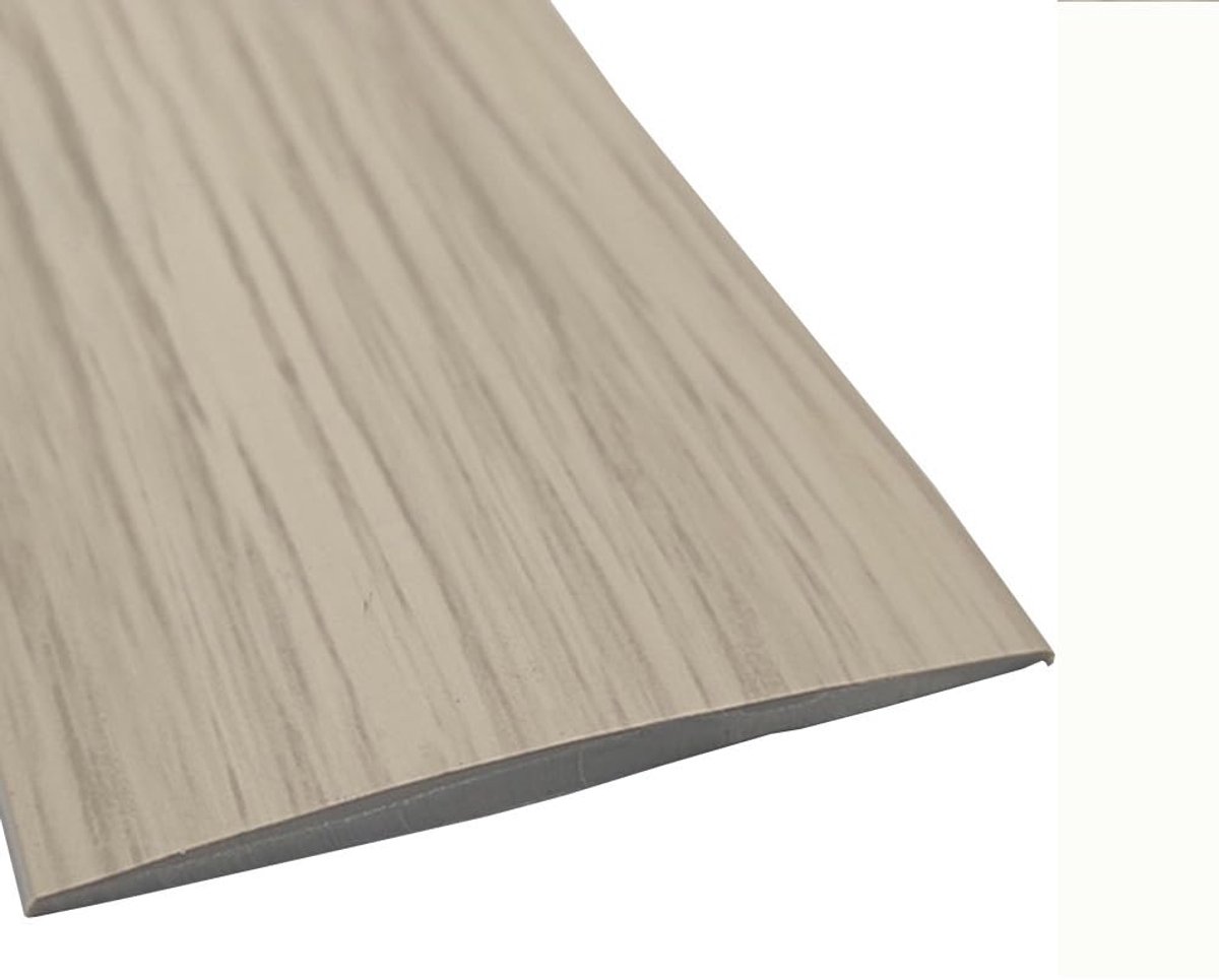 Zelfklevend, PVC-vloerbedekking, drempelstrips, vlak laminaatprofiel, vloerbedekking, randlijst, grijze houtnerf, 1 m x 5 cm