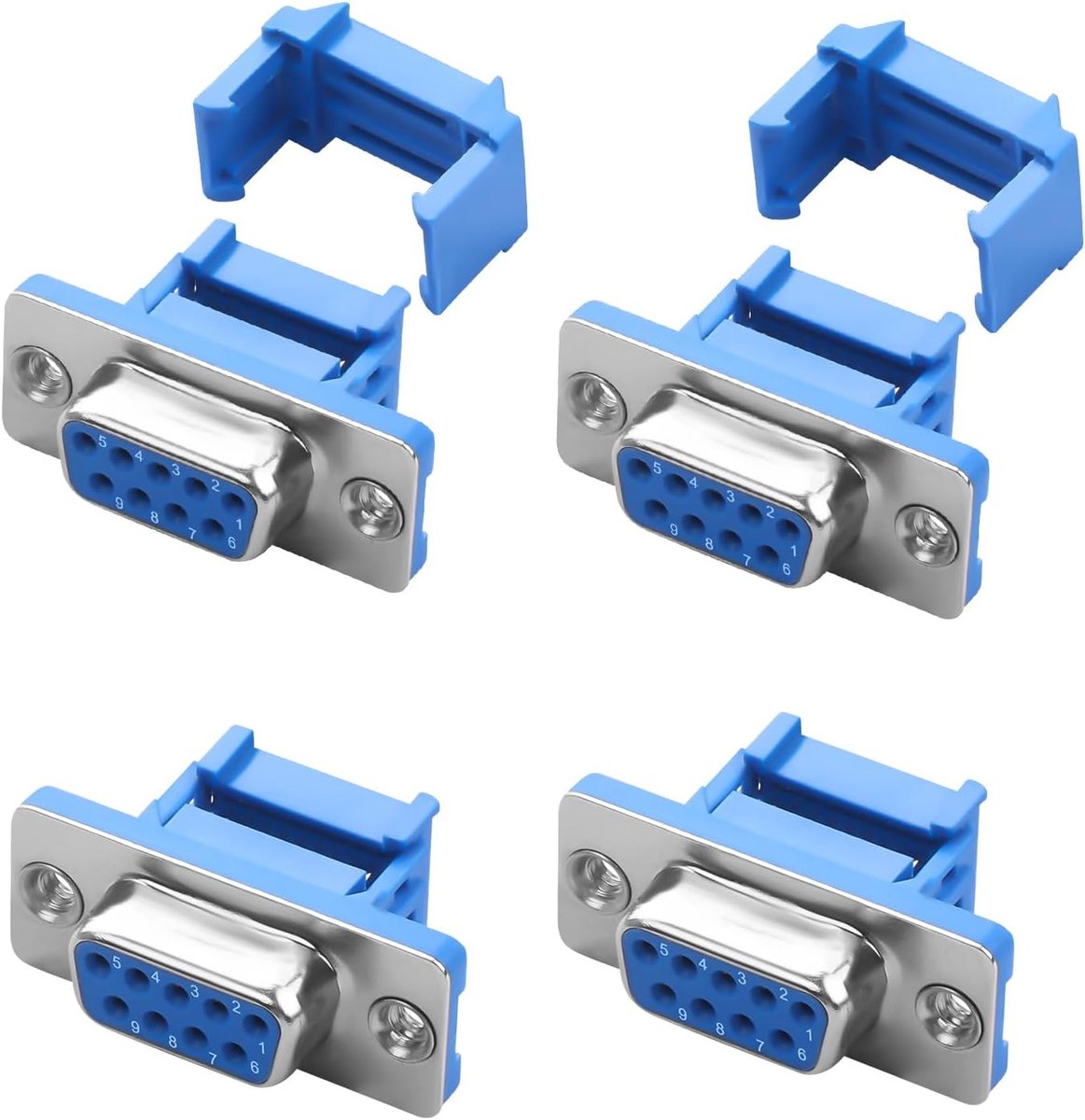 D-SUB DB9 IDC-connector soldeerloze socket RS232 DB9 Vrouwelijke Crimp On Platte Kabel Seriële Adapter, M3 Schroefgat voor, voor 1,27 mm Pitch Lintkabel, 4 stuks