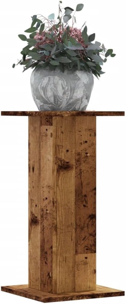 Plantenstandaard, 2 stuks, 30 x 30 x 60 cm, plantentafel met groot stabiel oppervlak, holle constructie voor zandvulling, inclusief wandhouder voor bevestiging