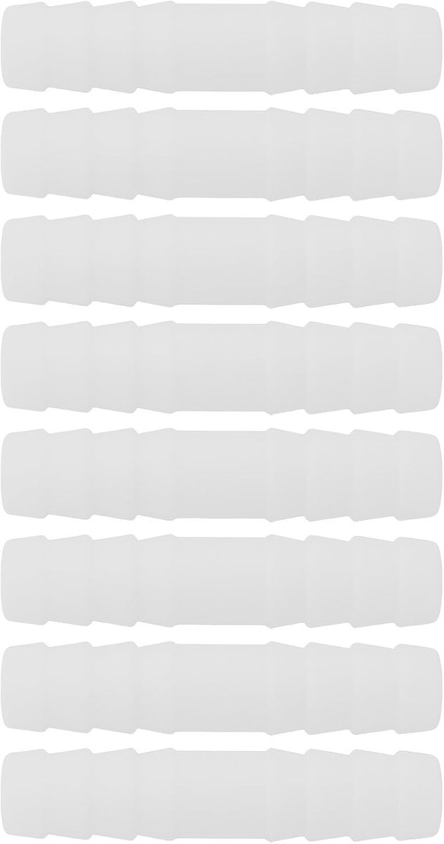 8x Plastic Rechte Connector 67.5x14.2x9.5mm voor 12mm Binnendiameter Waterpijp RV Campervan