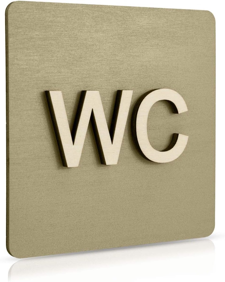 Zwart hout toiletbord toilet deurbord dames heren pictogram (14x14cm) (mosgrijs) art. nr. 4011
