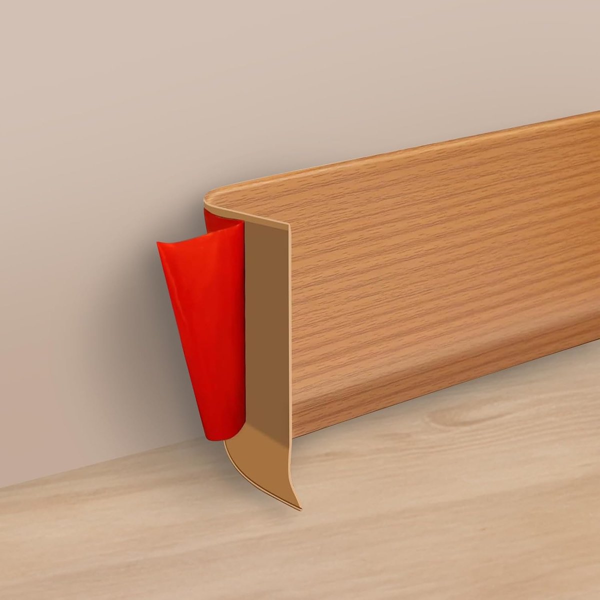 Zachte plint, zelfklevend, 18 mm x 10 cm, 5 meter, voor keuken en badkamer, zelfklevende eindstrip van pvc, flexibele knikstrip, voegafdichtband (eiken)