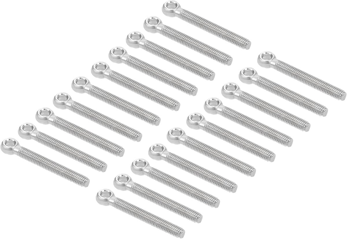 Oogbouten - 304 roestvrij staal schroefdraad oog bout machine schouder oog bouten tegen weerstand gebruik helling (M5 x 40 mm zilverkleurig)