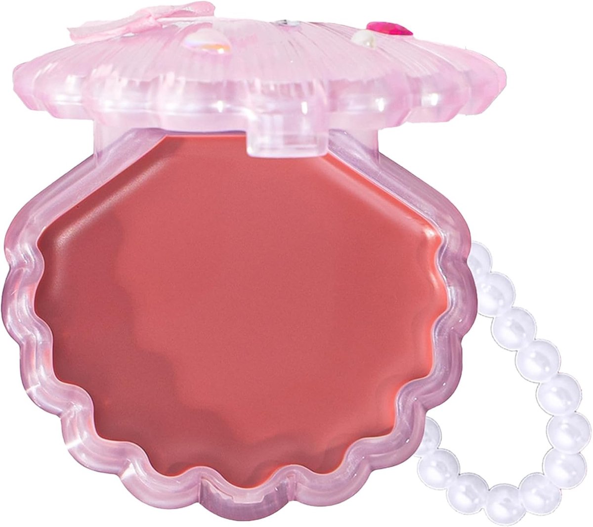Rouge voor wangen en lippen, multifunctionele crème blush met Dewy Glow, Shell Design met doe-het-zelf hanger, 4 g
