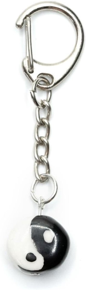 Eend Sleutelhanger Drake Zee Vogel Hout Dier Wit - Handgemaakte Mode-sieraden - Sleutelhanger Hanger, Meerkleurig, 16mm