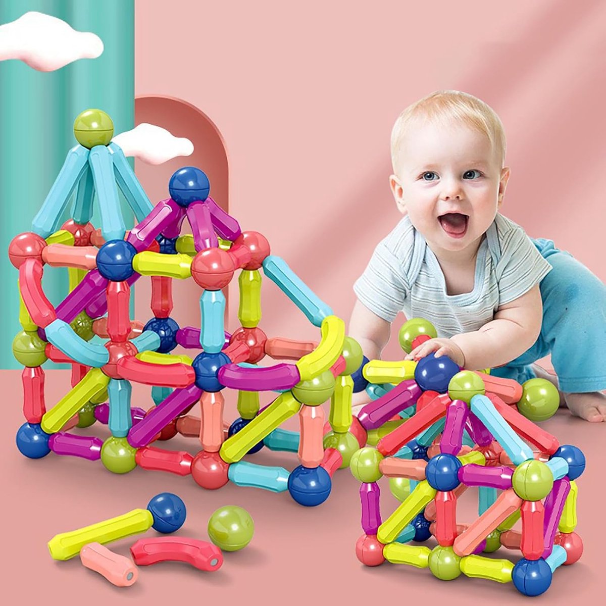 Magnetische bouwstenen, 100 stuks, magneten voor kinderen, magnetische bouwblokken, bouwdoos, kinderspeelgoed, fantasierijke magnetische bouwstenen, voor thuis en schoolcadeaus voor jongens en