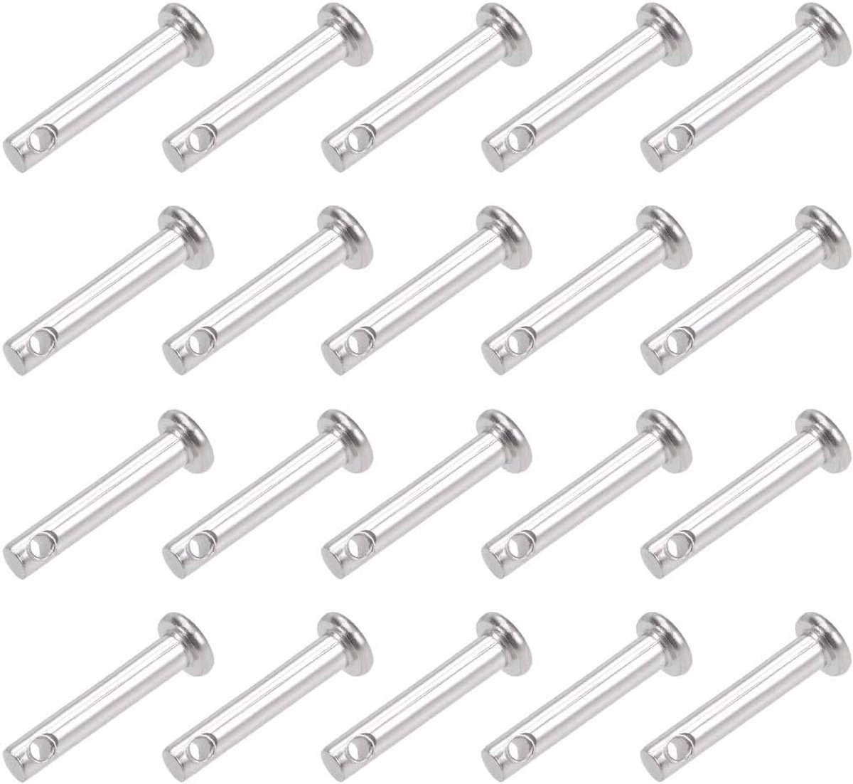 Sourcing map 20 stuks vorkbouten enkel gat platte kop 304 roestvrij staal link scharnierpen 3 mm x 16 mm