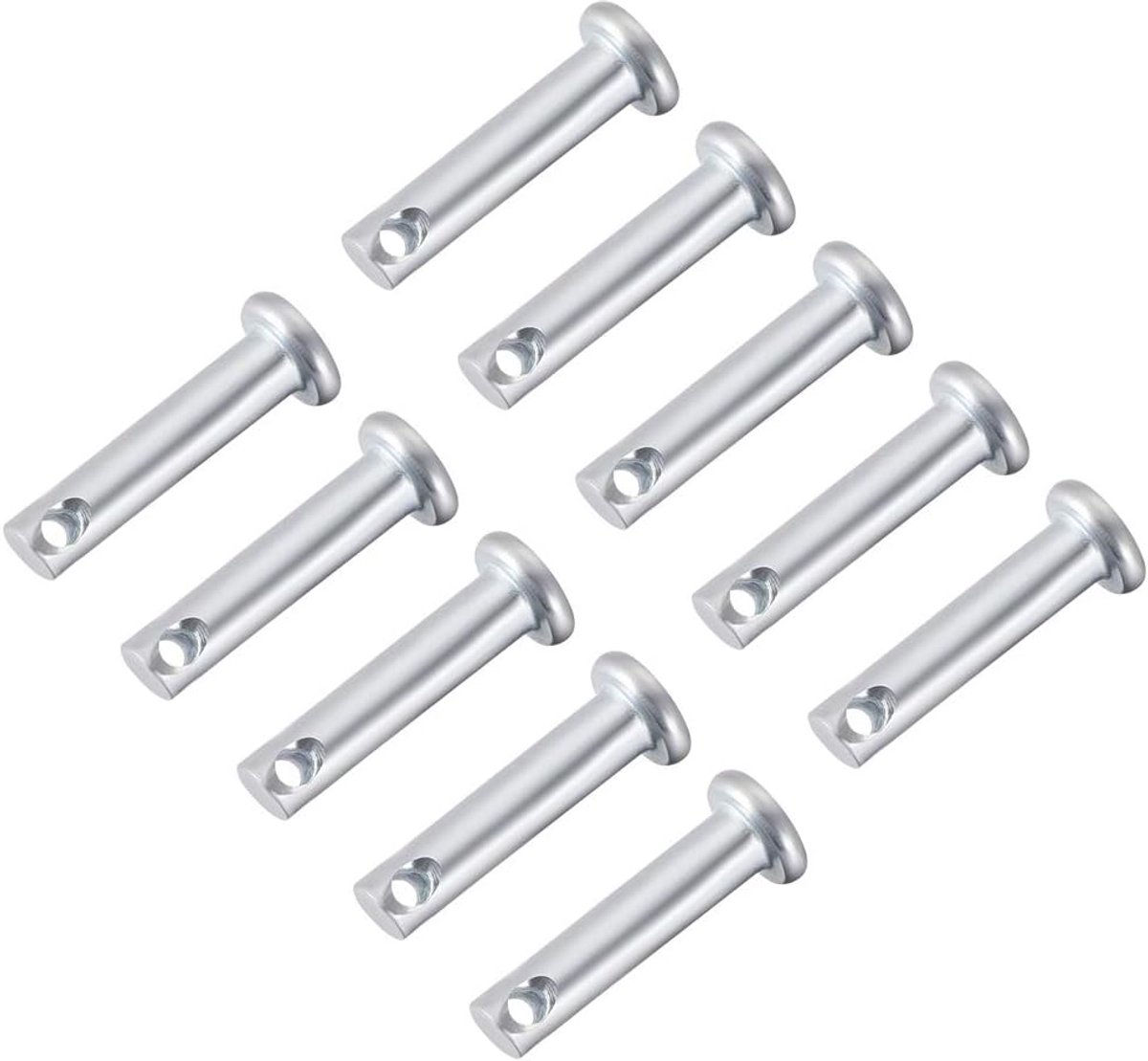 Sourcing map 10 stuks eengat vorkbouten 8 mm x 20 mm platte kop verzinkt staal 5mm x 20mm 10 Pcs