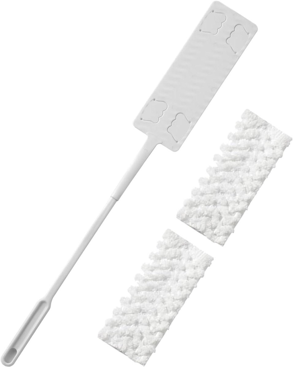 Stofreiniger Onder Apparaat - Platte Reiniger Uitschuifbaar - Stof Verwijderen - Flexibel Bereik - 69 cm - Wit