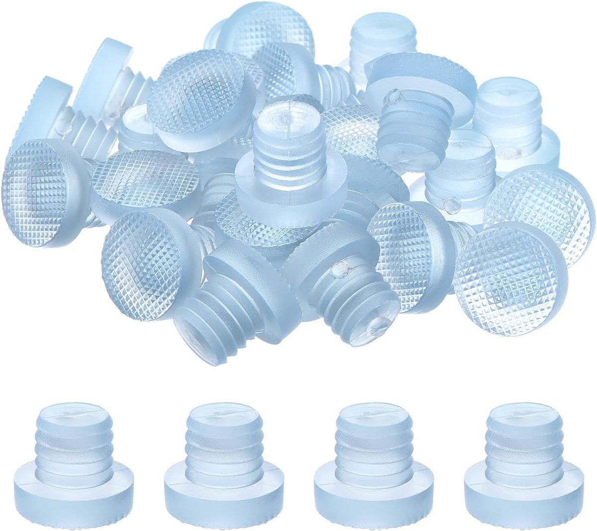 26 stuks randbescherming voor tafelbladen van glas met schacht, 10,5 mm randbescherming van transparant rubber, afstandhouder, antislip, anti-botsing, geschikt voor meubelkasten (voor boring