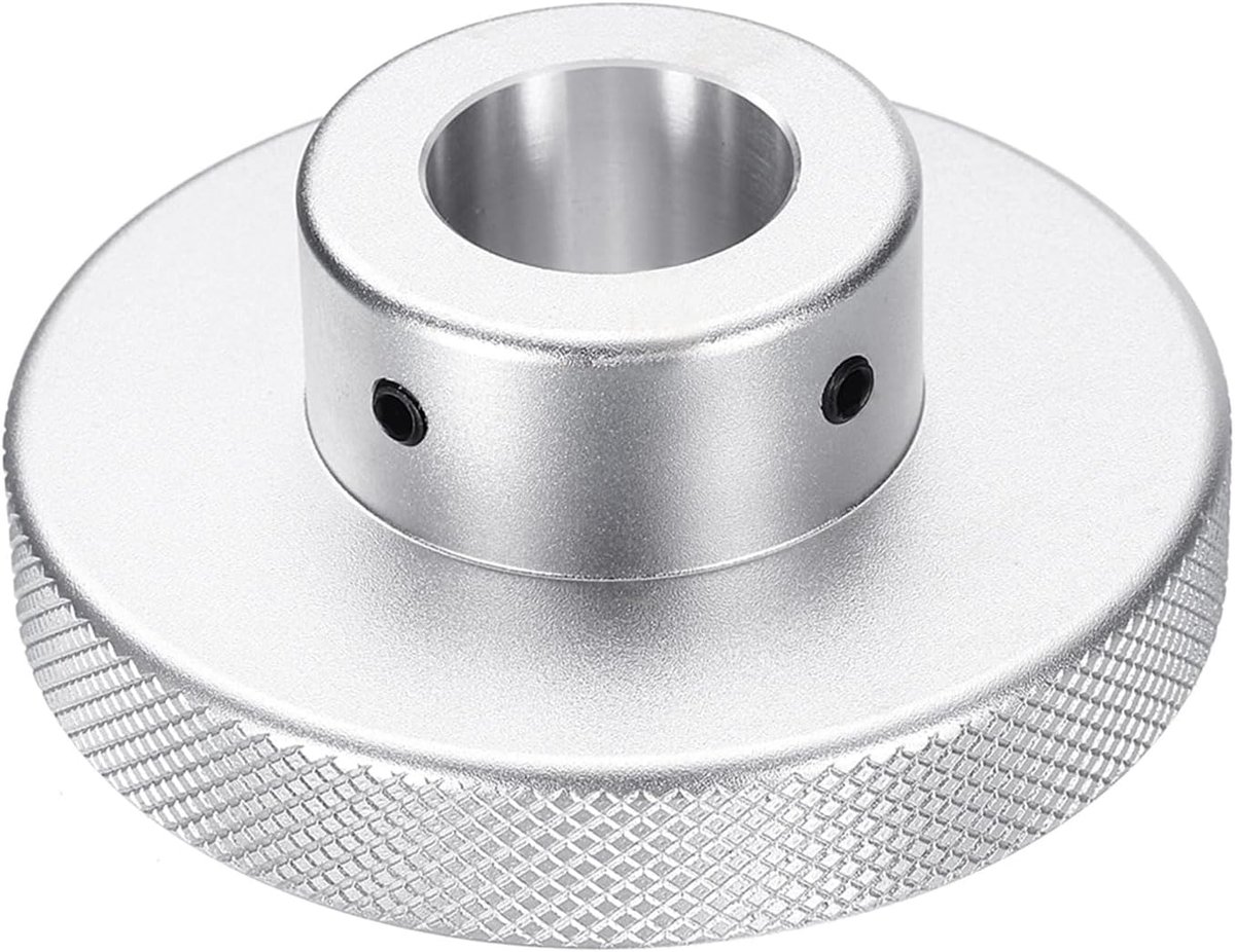 Aluminiumlegering handwiel 80 mm OD 24 mm boring aluminium freesmachine handvat machieedschap handwiel met moersleutel en 2 stuks schroeven, zilverkleurig