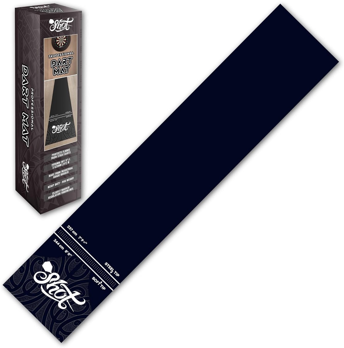 Dartmat heavy duty rubber - Beschermt vloeren - Duidelijke werplijnen - Ideaal voor thuisgebruik - SnelShoppen