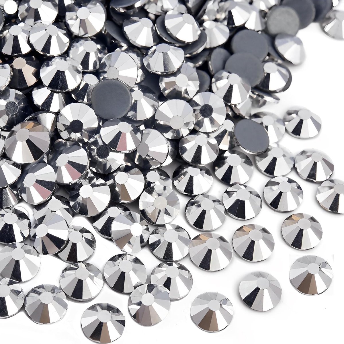 576Pcs Hotfix Crystal Flatback Steentjes Glas Diamantes Edelstenen voor Crafting Art Ambachten Decoraties Kleding Schoenen 6.4mm SS30 Zilver Hematiet