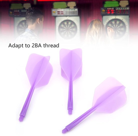 Shafts en Flights, Dart Shafts en Flights Geïntegreerde Dart met 3 X Geïntegreerde Dart en Flights voor 2BA Draaddiameter Dart Barrels(Paars) — afbeelding 3