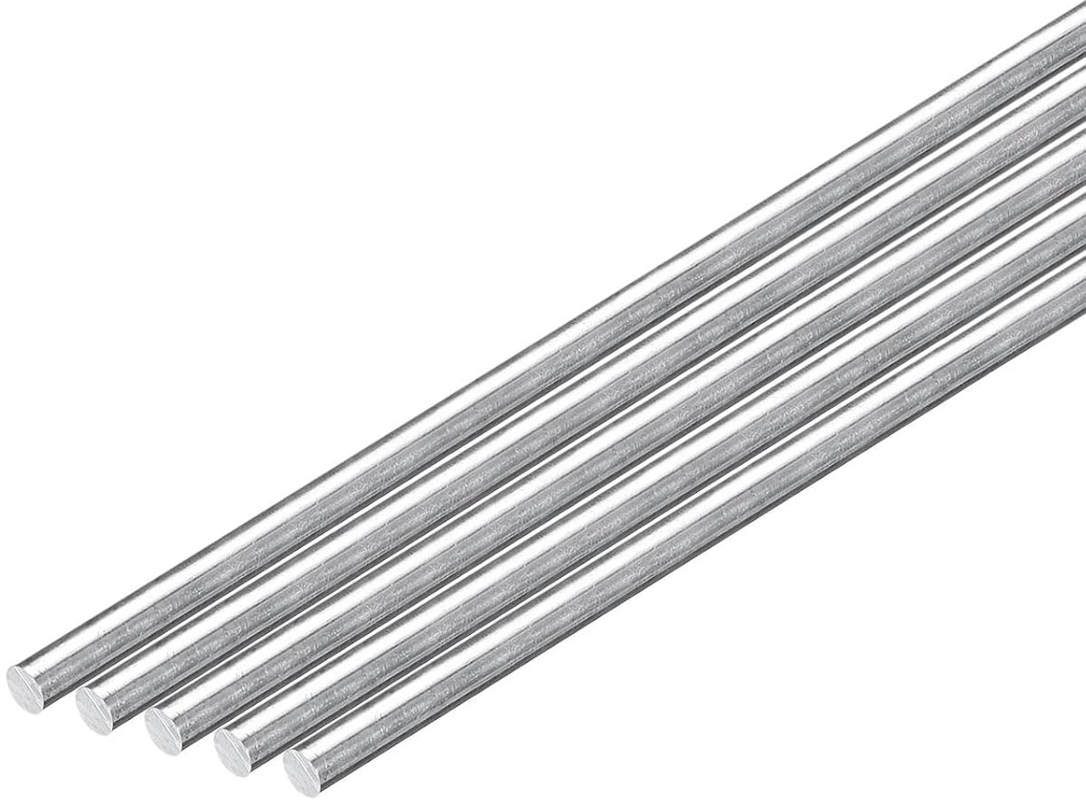 20 stuks ronde stangen van aluminium 1/8 inch (3 mm) diameter, lengte 305 mm, solide stang van aluminium 6063 voor draaien, industrie, bouw, doe-het-zelf handwerk